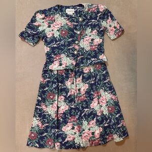 Byer California Floral Skirt Set in Navy and Pink